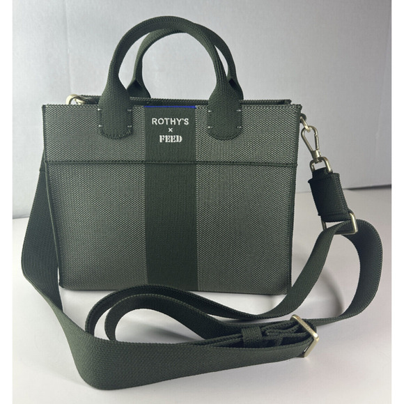 *Rare Rothy's x Feed Limited Edition Mini Tote Bag Green Crossbody Handbag Purse - Picture 11 of 16